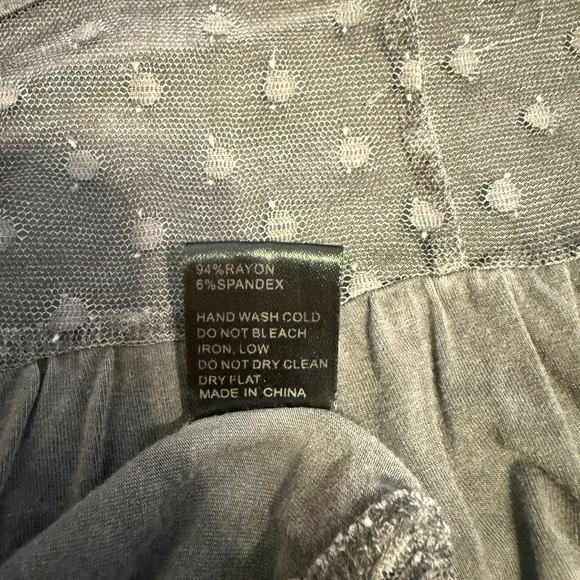 POL Gray Sheer Ruffle Blouse - Picture 6 of 6